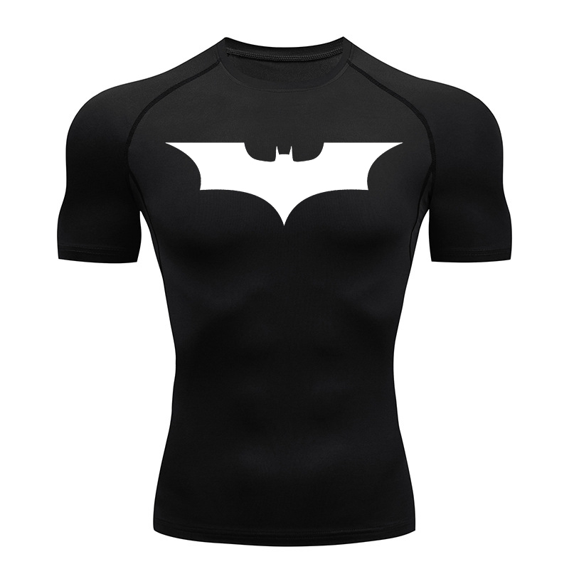 T Shirt Dry Fit - قمصان مضغوطة مطبوعة على شكل خفاش