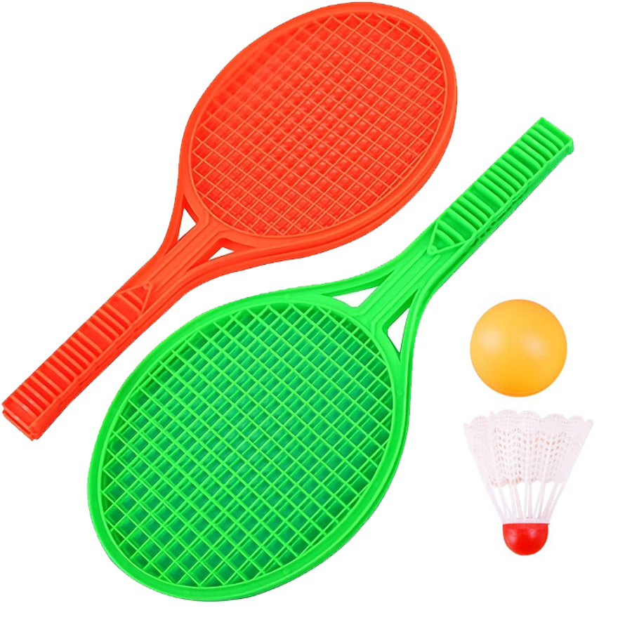 Badminton Fun Game - 4 قطعة/المجموعة البسيطة البلاستيك الريشة مضرب
