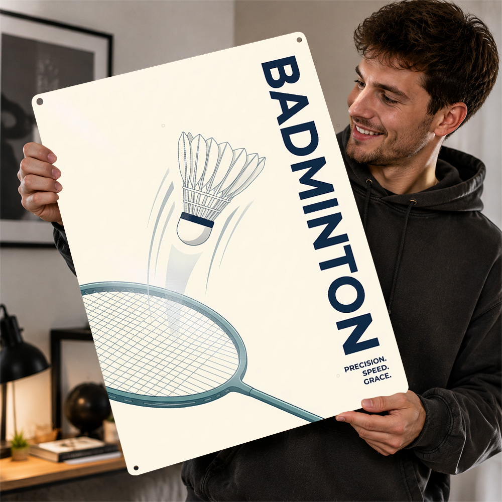 Badminton Europe - ملصق رياضي بسيط للريشة الطائرة بتصميم